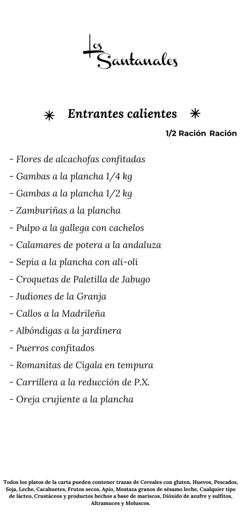 CARTA DEL RESTAURANTE 2