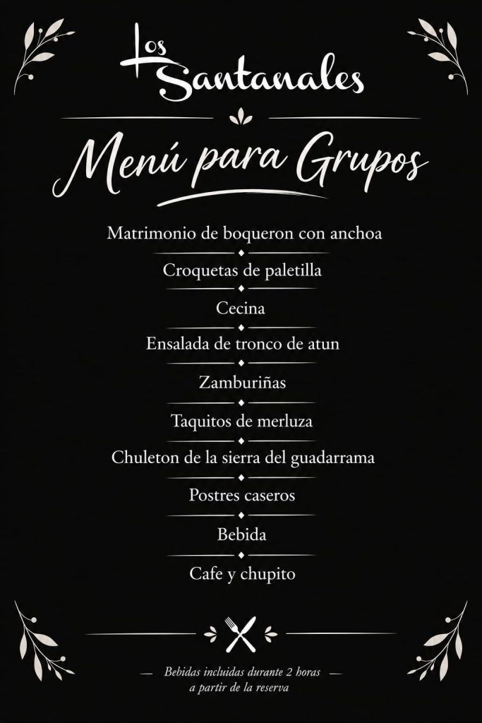 MENÚ PARA GRUPOS 1